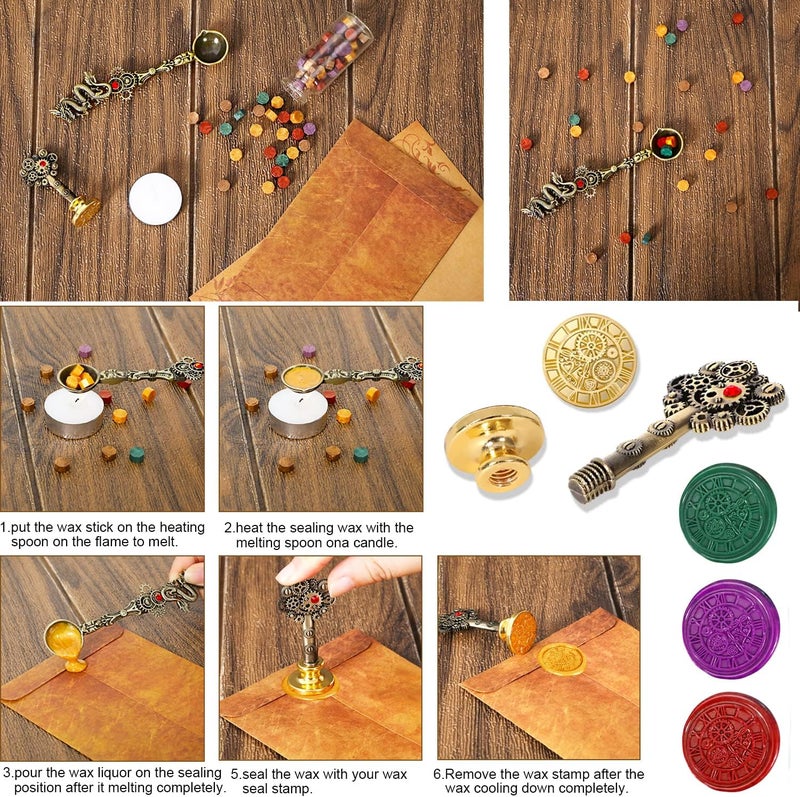 AIYNC Quill Pen and Ink Set, With Notebook Wax Seal Stamp Kit, Calligraphy Set for Writing Lovers, Valentine's Day and Birthday Gifts, Ideal for Holidays(Peacock Feather) - Image 5